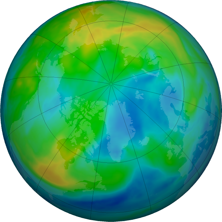 Arctic ozone map for 18 November 2022